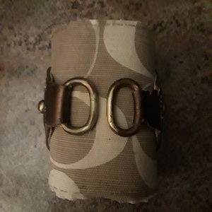 Handmade brown and tan buckle cuff